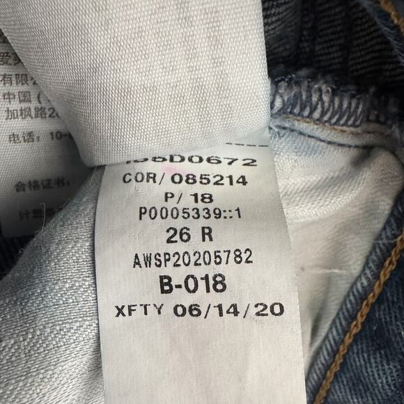 Abercrombie & Fitch A & F High Rise Mom Jeans Sz 26 2 Blue Distressed Curve Love - Picture 7 of 13